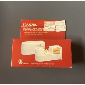 NOS Franzus Travel Lite International Electricity Adapter-USA Made. 1600 Watts